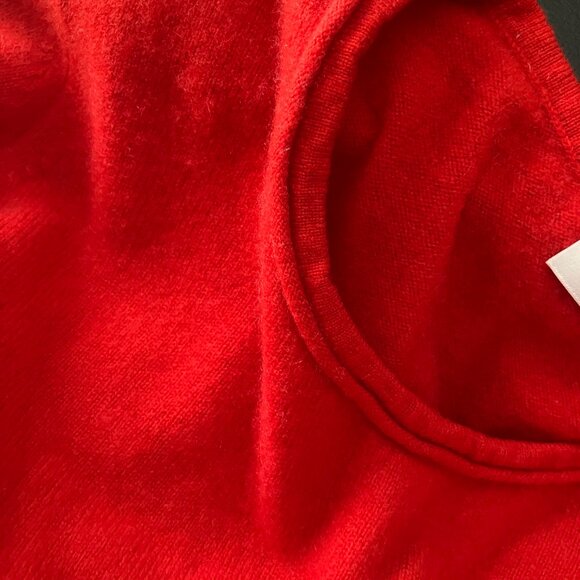 Elegance Paris women's sweater, long sleeves, red color.100 % cashmere - Picture 2 of 7